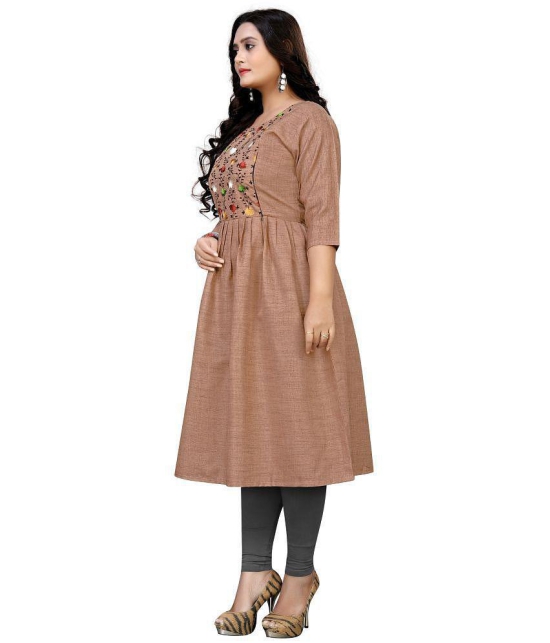 Rangrasiya - Orange Cotton Women's Flared Kurti ( Pack of 1 ) - None