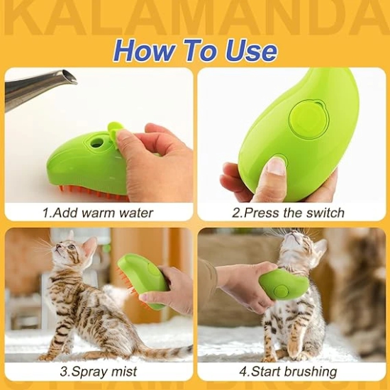 Steamy 3 in 1 Pet Hair Brush by Famfia