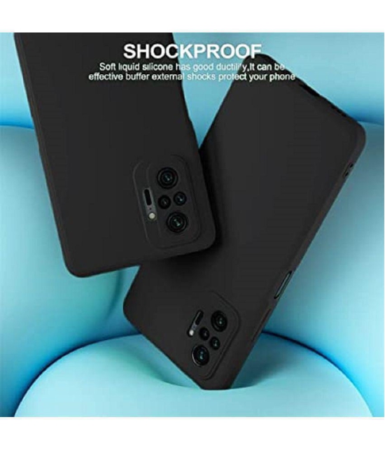 Case Vault Covers - Black Silicon Plain Cases Compatible For Xiaomi Redmi Note 10 Pro Max ( Pack of 1 ) - Black