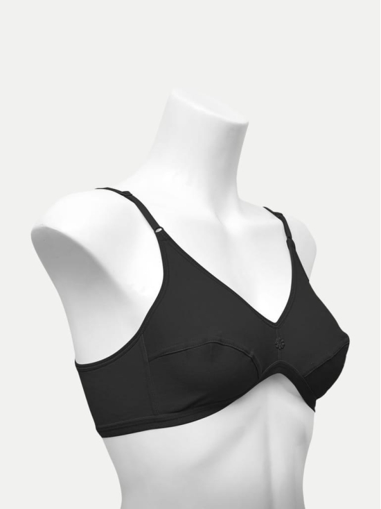 Women Flower Bra - Black Color