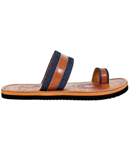 GRASS WALK - Rust Men's Leather Slipper - None