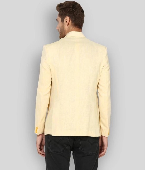 Hangup - Yellow Linen Regular Fit Mens Blazer ( Pack of 1 ) - 46