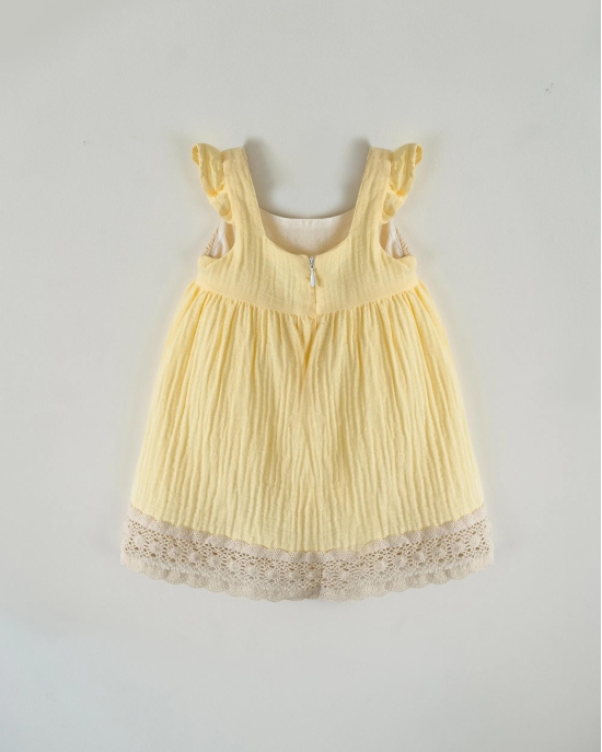 Sunshine Soiree Muslin Frock-18-24 months / Yellow / Girls