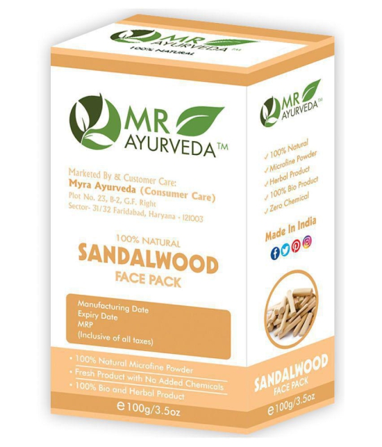 MR Ayurveda 100% Herbal Sandalwood Powder Face Pack Masks 100 gm