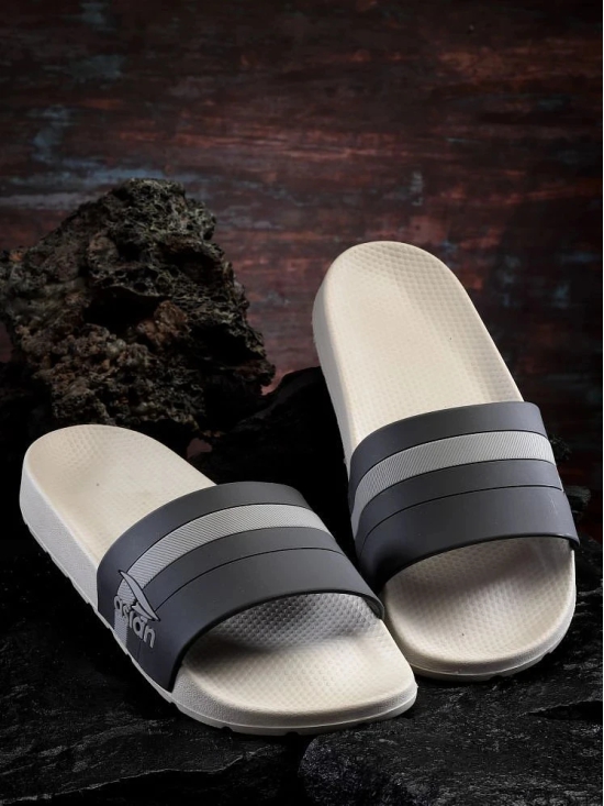 ASIAN Cream Mens Slide Flip Flop - None