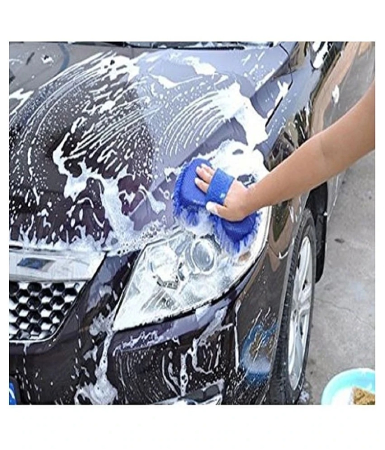 HOMETALES Microfiber Car Wash & Dry Cloth Sponge Hand Gloves dashboard cleaning Duster chenille - Assorted Color (1)