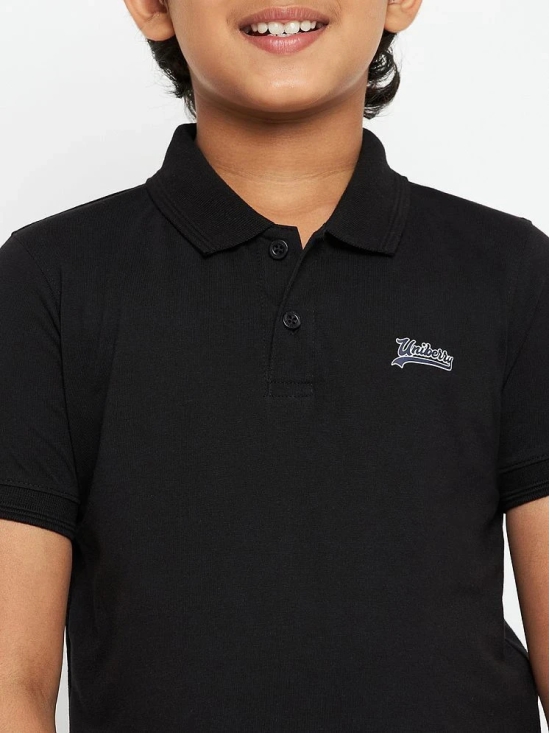 UNIBERRY - Black Cotton Blend Boys Polo T-Shirt ( Pack of 1 ) - None