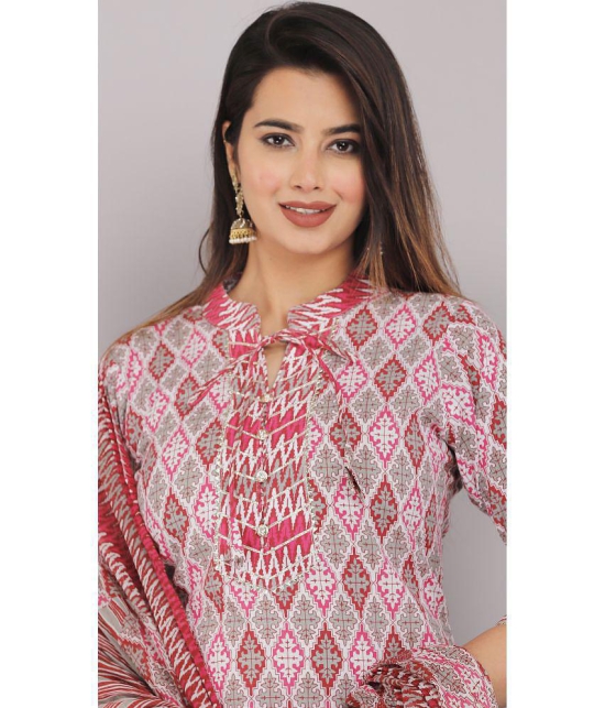 JC4U - Pink Straight Cotton Womens Stitched Salwar Suit ( Pack of 1 ) - None