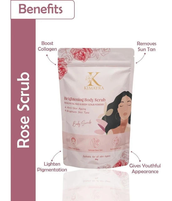 Kimayra Rose Petal Face & Body Scrub Powder/Bathing Scrub Powder for Brightening Skin