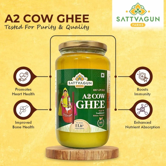 Desi Cow A2 Ghee - Made By Bilona Method I-1 Liter