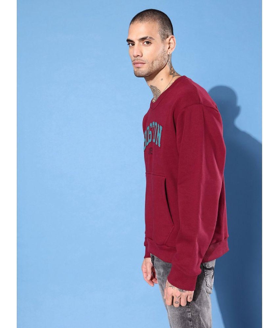 Dillinger Fleece Round Neck Mens Sweatshirt - Maroon ( Pack of 1 ) - None