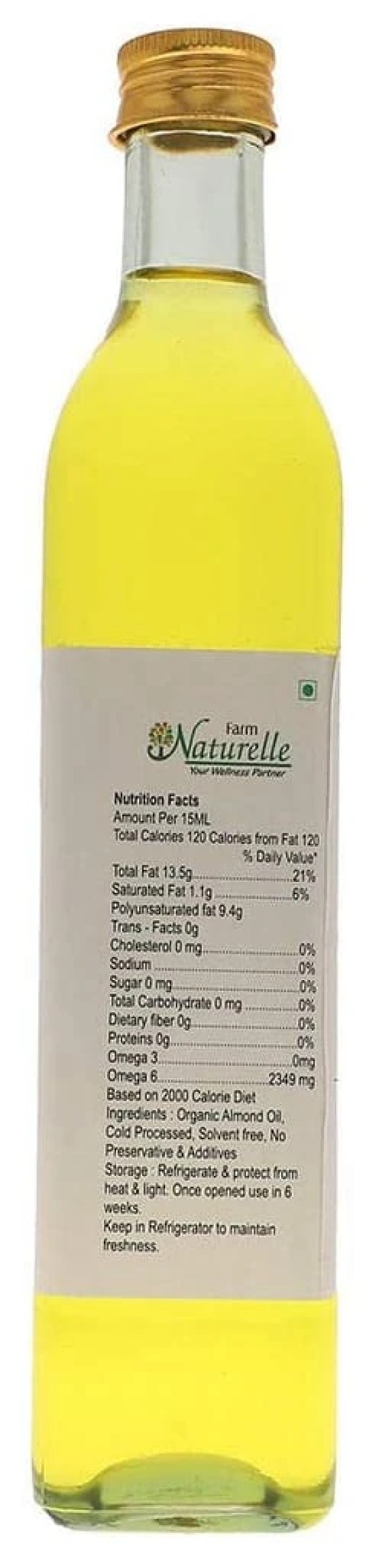 Farm Naturelle- Pure Almond Oil for Trusted Health Benefits of Entire Family.500ML