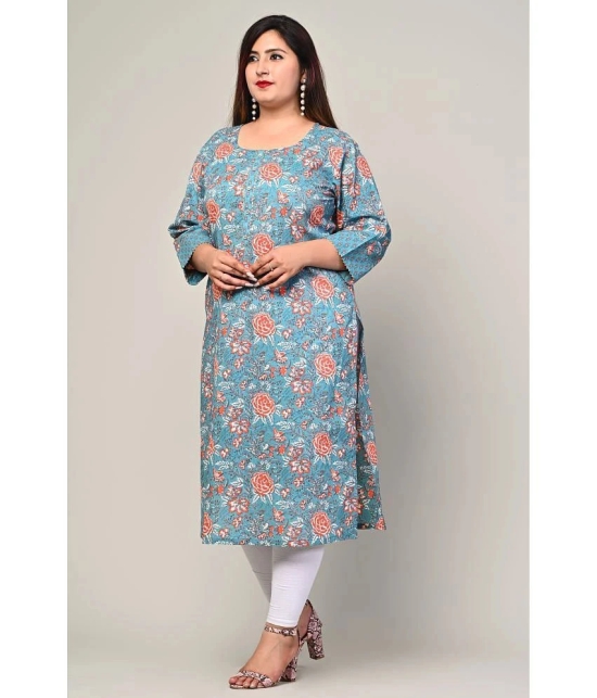 Swasti - Blue Cotton Womens Straight Kurti ( Pack of 1 ) - None