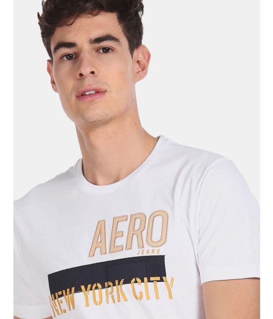 Aeropostale - Cotton Regular Fit White Men's T-Shirt ( Pack of 1 ) - None