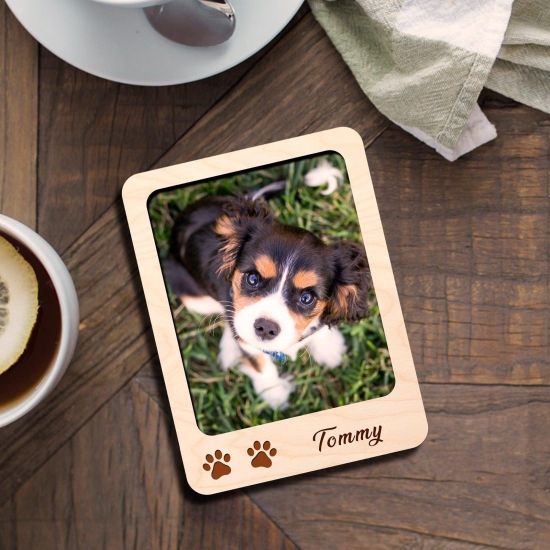 Personalised Pet With Name Photo Frame Fridge Magnets