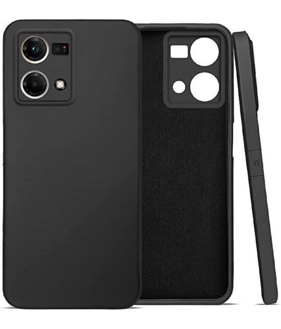 Case Vault Covers - Black Silicon Plain Cases Compatible For Oppo F21 Pro 4G ( Pack of 1 ) - Black