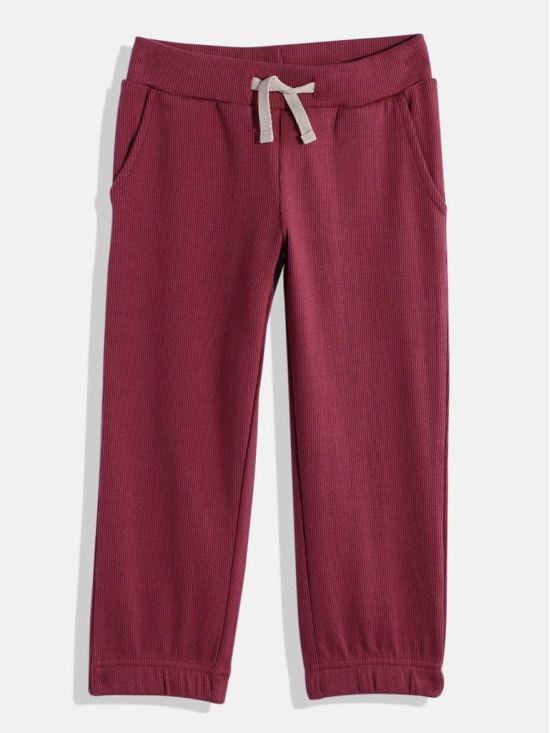 Girls Solid Cotton Track Pants