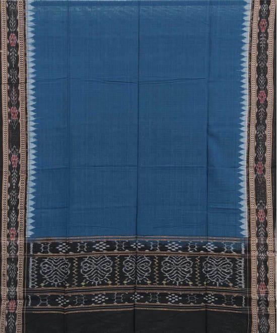 Blue Black Sambalpuri Handwoven Single Ikat Cotton Dupatta