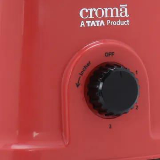 Croma 750 Watt 3 Jars Mixer Grinder (20000 RPM, Overload Protection, Red/Black)