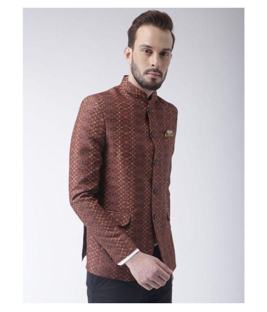 Hangup Brown Printed Party Blazers - 36