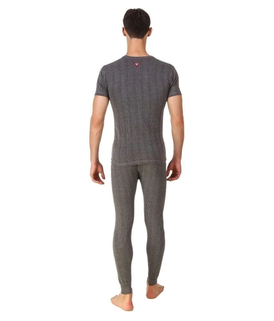 Hap Kings - Grey Cotton Blend Mens Thermal Sets ( Pack of 1 ) - None