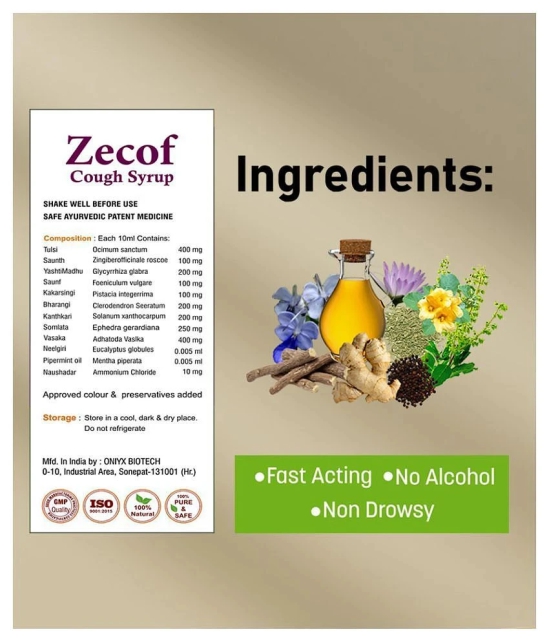 Vaddmaan Zecof - 5 x 100ml Ayurvedic cough syrup for Wet and Dry cough & Cold