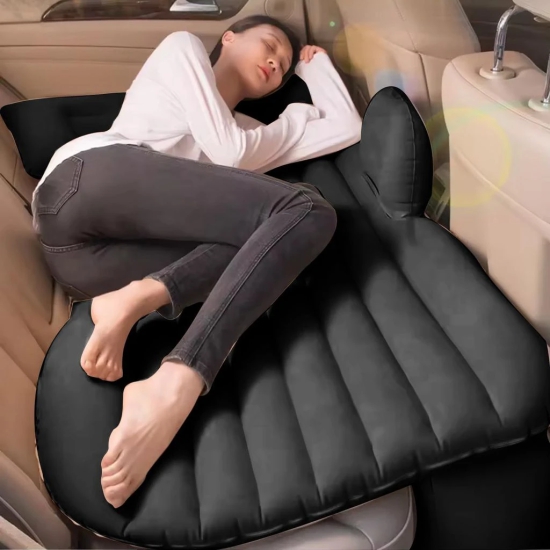 Inflatable Car Bed Mattress with Two Air Pillows, Car Air Pump and Repair Kit Car Back Seat Inflatable Air Mattress Soft Sleeping Pad Bed