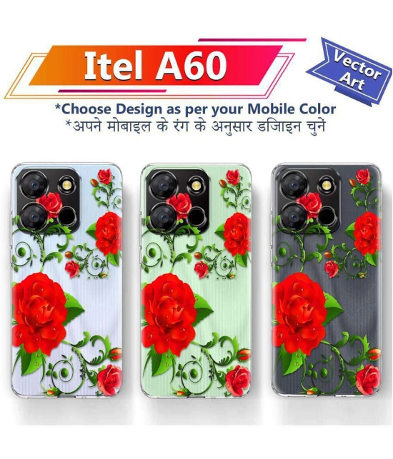 NBOX - Multicolor Printed Back Cover Silicon Compatible For iTel A60 ( Pack of 1 )