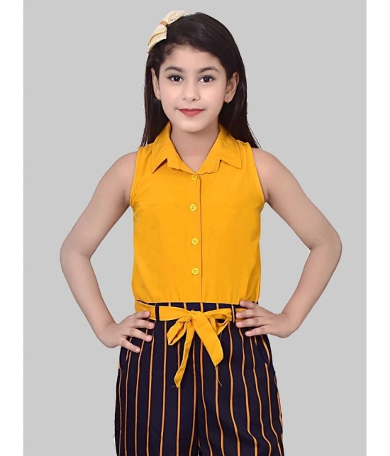 Arshia Fashions - Yellow Cotton Blend Girls Jumpsuit ( Pack of 1 ) - None