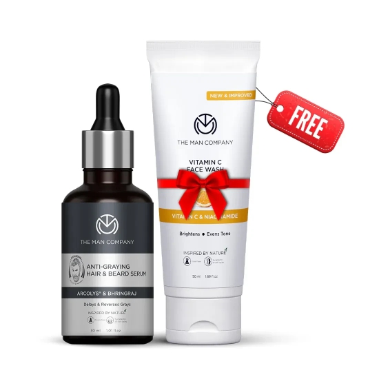 Anti-Graying Hair & Beard Serum Serum and Free Face Wash