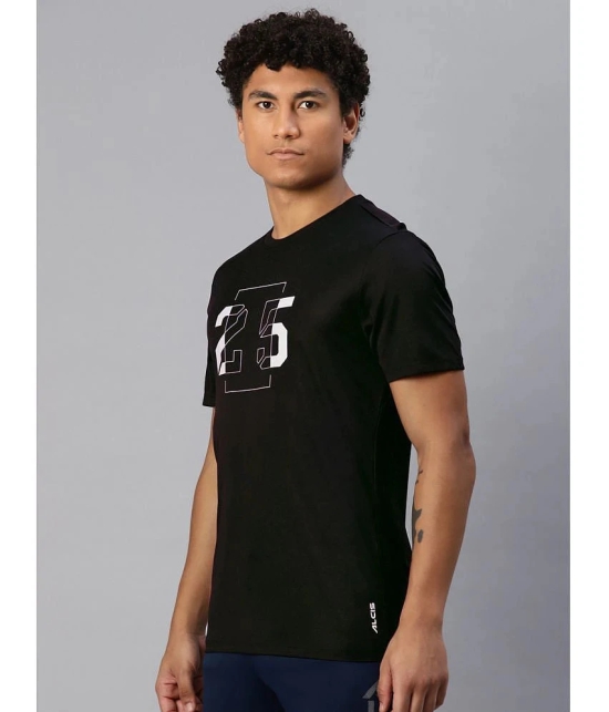 Alcis Black Polyester Slim Fit Mens Sports T-Shirt ( Pack of 1 ) - None