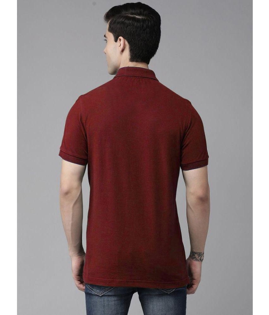 ADORATE Cotton Blend Regular Fit Solid Half Sleeves Mens Polo T Shirt - Maroon ( Pack of 1 ) - None