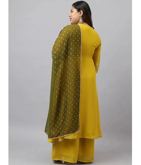 Janasya Rayon Solid Flared Womens Kurti with Dupatta - Mustard ( Pack of 1 ) - None