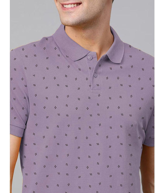 ADORATE - Lavender Cotton Blend Regular Fit Men's Polo T Shirt ( Pack of 1 ) - None