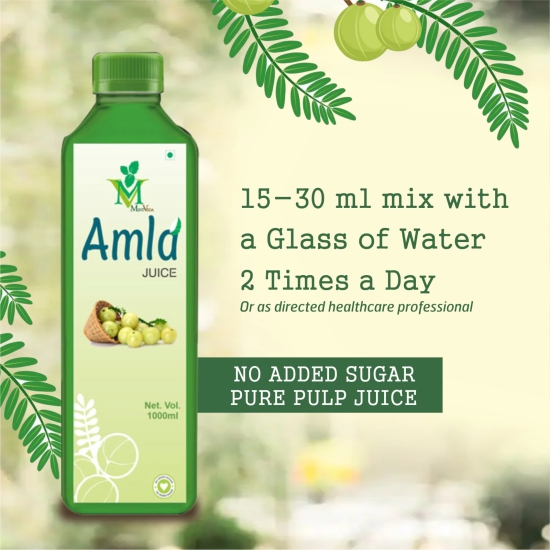 Mint Veda 100% Natural and Herbal Wild Amla Juice 1L | Juice for Health Hair and Skin | Vitamin C | Paraben free | High Fiber For Better Digestion, Immunity Pack of 1