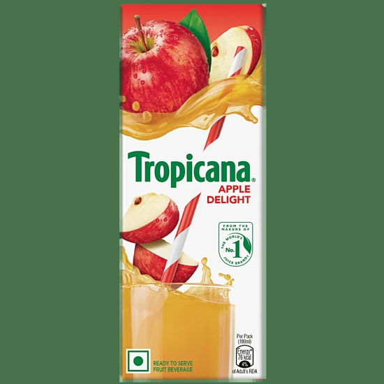 Tropicana Apple Delight Fruit Juice - No Added Preservatives, 180 Ml Tetra