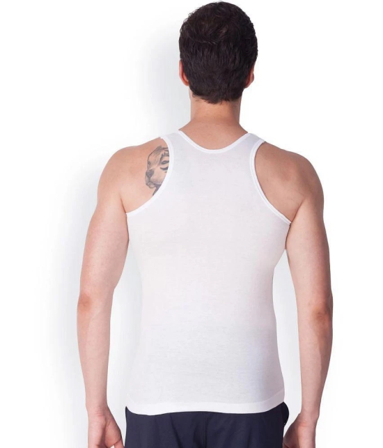 Lux White Cotton Mens Vest - None