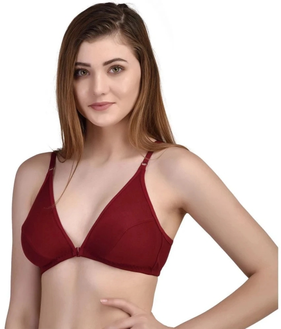 Desiprime Poly Cotton Front Closure - Maroon Pack of 4 - 36B