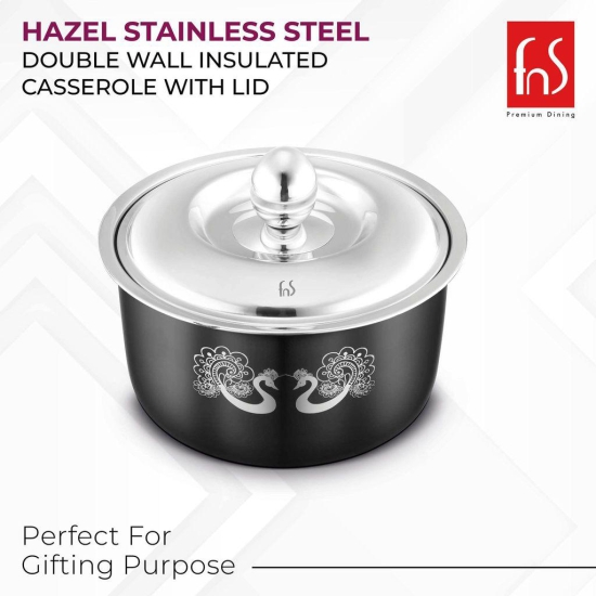 FnS Stainless Steel Double Wall Insulated Designer Casserole with Lid