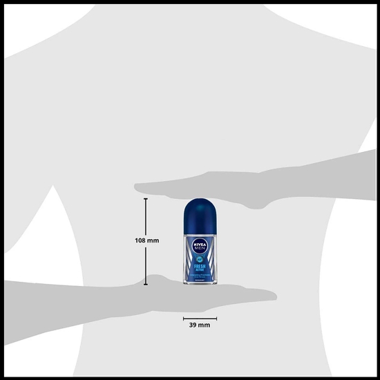 Nivea Men Roll On Deodorant - Fresh Active, For Men, 50 Ml Can