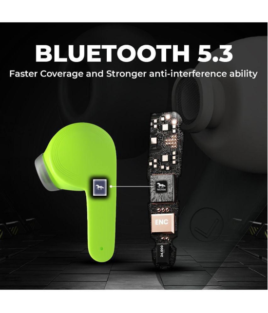 Tecsox Max 12 Type C Bluetooth Earphone In Ear Comfortable In Ear Fit Green