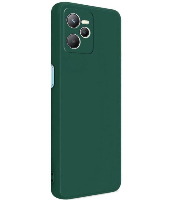 Case Vault Covers - Green Silicon Plain Cases Compatible For Realme C35 ( Pack of 1 ) - Green