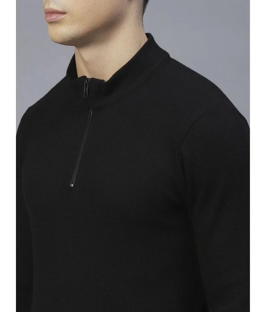 Rigo Cotton Slim Fit Solid Full Sleeves Mens T-Shirt - Black ( Pack of 1 ) - None