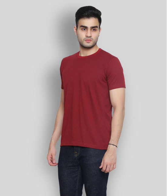 GENTINO - Maroon Cotton Blend Regular Fit Men's T-Shirt ( Pack of 1 ) - None