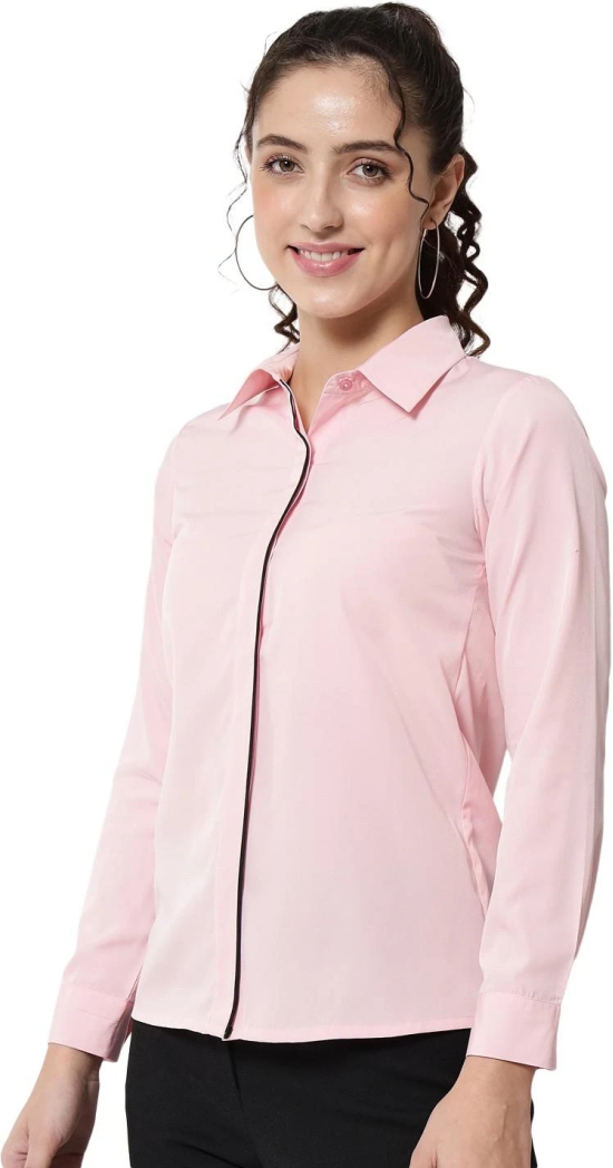 ALL WAYS YOU Womens Casual Office Wear Solid Pink Formal Shirt for Women  XXL