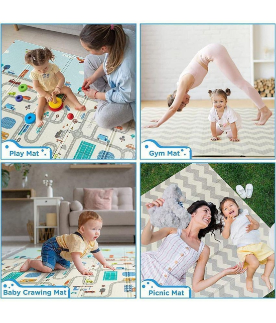 Gatih Reversible Soft Baby Play Mat Wood Polish Foam Learning & Crawling Foldable Foam Mat Floor Mat 1 no.s