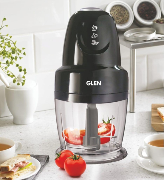 Glen Mini Electric Chopper 250 Watt With Extra Bowl Black (SA4043PLUSBLK), 2 Years warranty