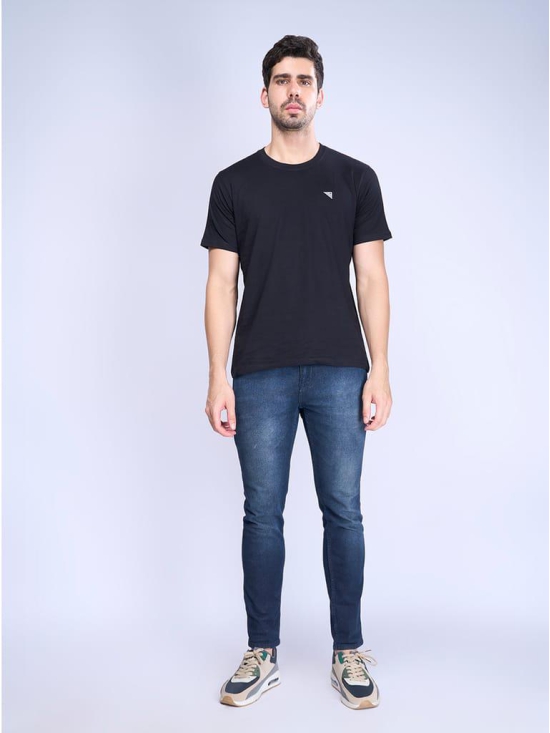 Mens 100% Cotton Black Half Sleeves Expert Tee - ET14