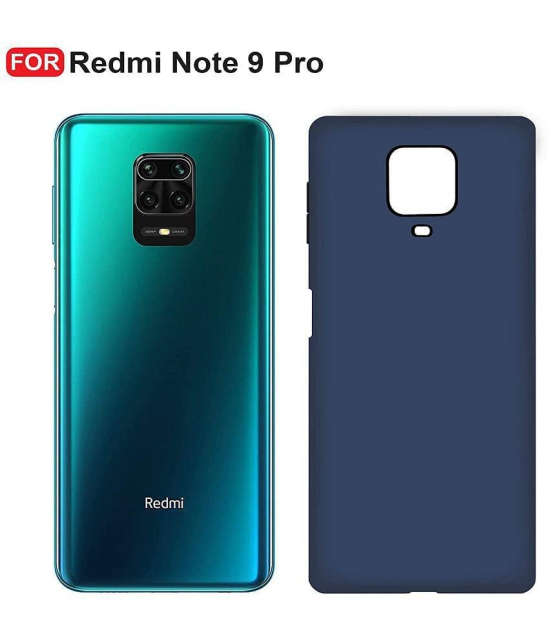 Case Vault Covers - Blue Silicon Plain Cases Compatible For Xiaomi Poco M2 Pro ( Pack of 1 ) - Blue