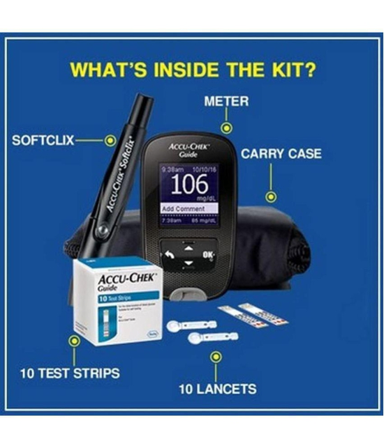 Accu-Chek Guide Blood Glucose Monitor Kit with 10 Strips, 10 Lancets and a Lancing Device for Accurate Blood Sugar Testing